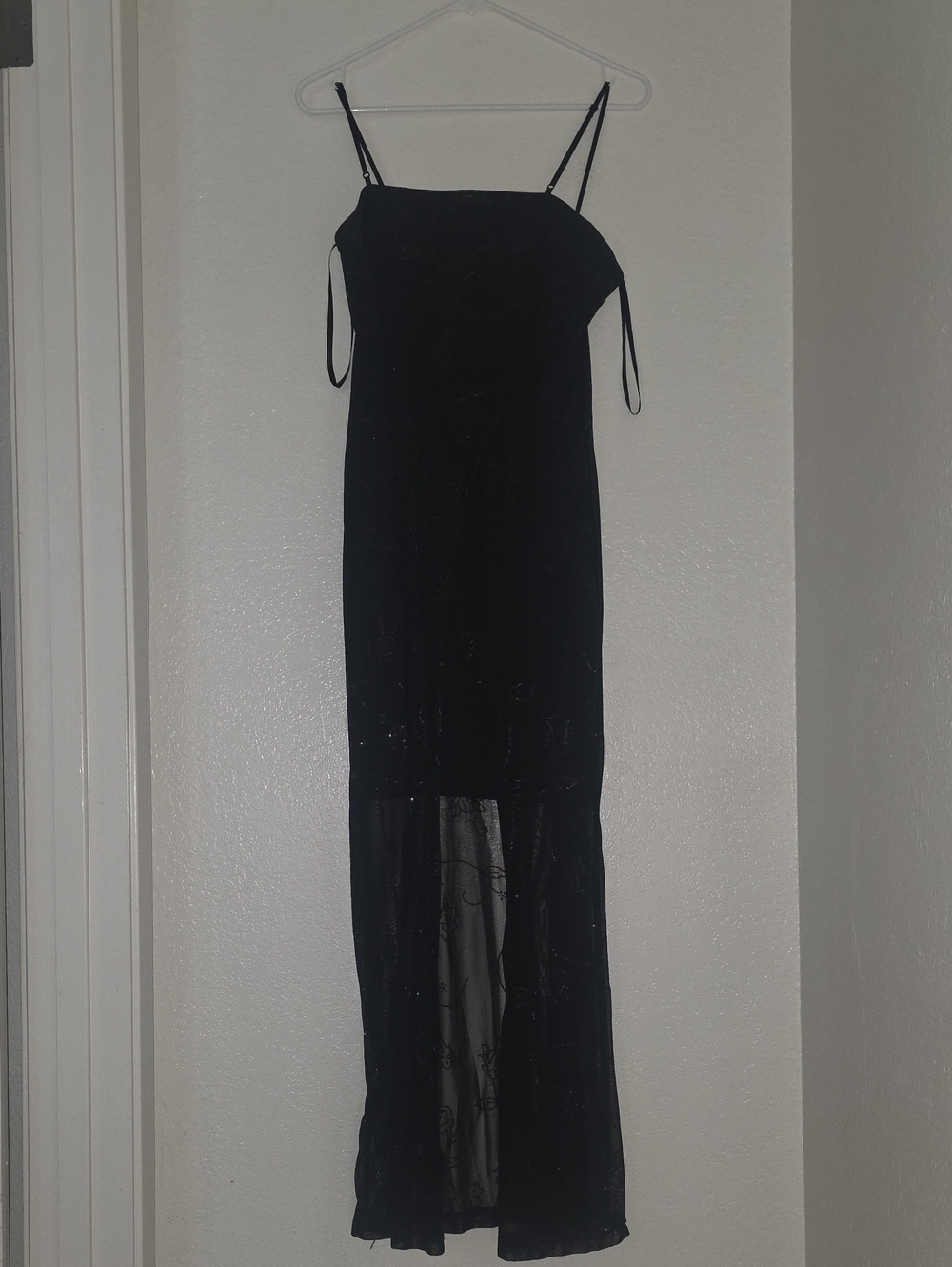 Next Up Vintage Black Sheer Glitter Maxi Dress